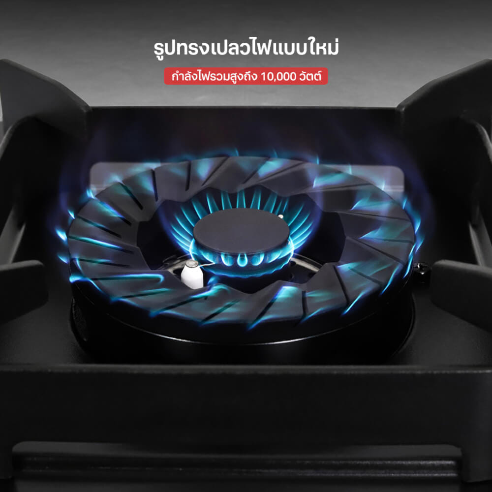 เตาแก๊สฝัง 2 หัว แบบฝัง ฐานกระจก EVE HB73-B789G/BG PLUS73 ซม. สีดำ_4